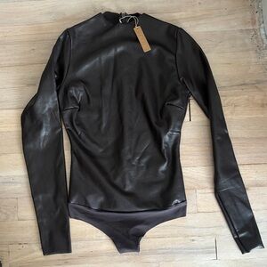SKIMS Black Long Sleeve Bodysuit